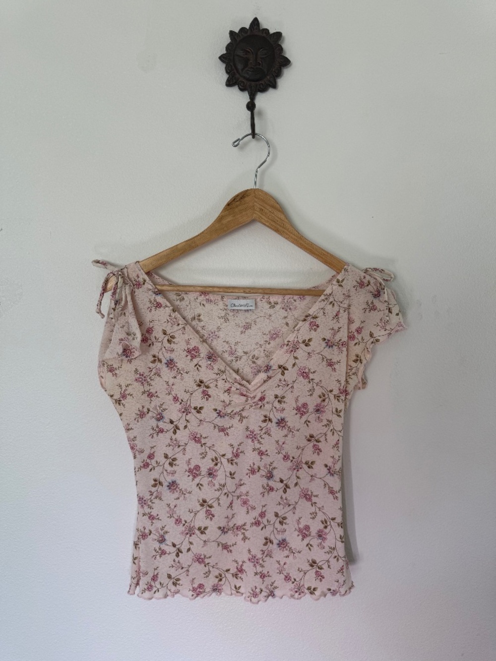 Charlotte Russe Tie Shoulder Top